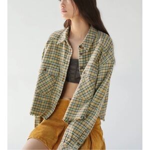 BDG Plaid Cropped Shirt Size Medium